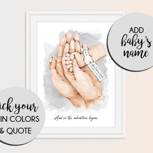 Mama Papa Y Bebe Linea De Impresion Para Nuevos Padres Etsy