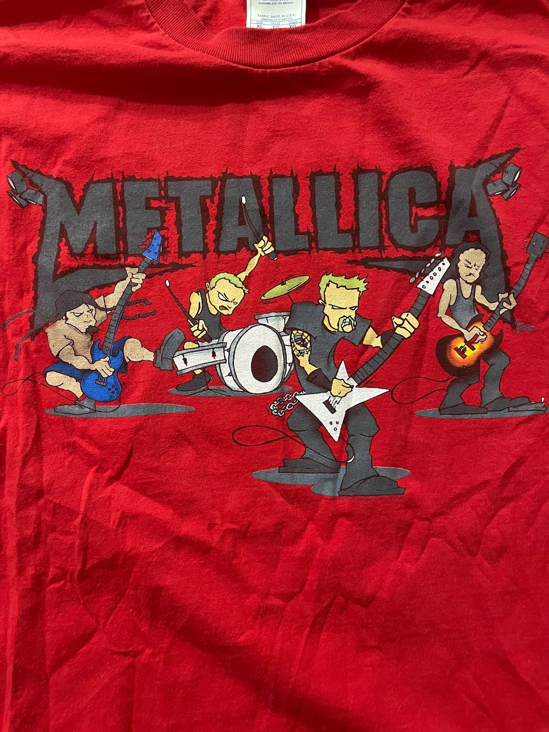 llica “Madly In Anger” Crew T-Shirt Metallica Madly in Anger With the World Tour Shirt Band Tees Heavy