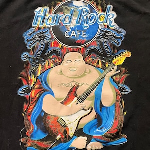 Vintage Hard Rock Cafe Shirt Hong Kong Buddha 90s Grail True Religion Style