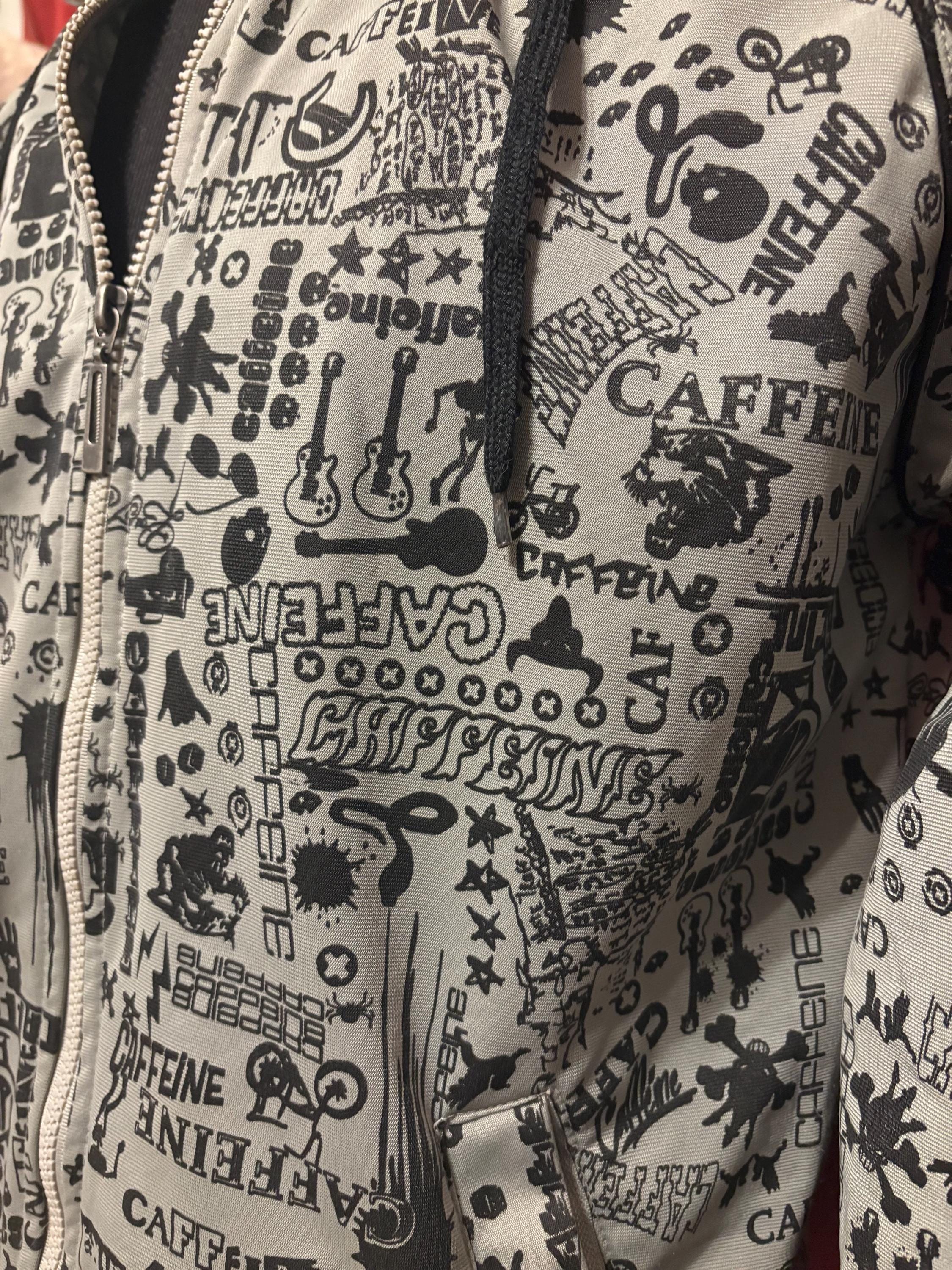 Vintage Caffeine Culture Zip up Hoodie Y2K All Over Print Jesse