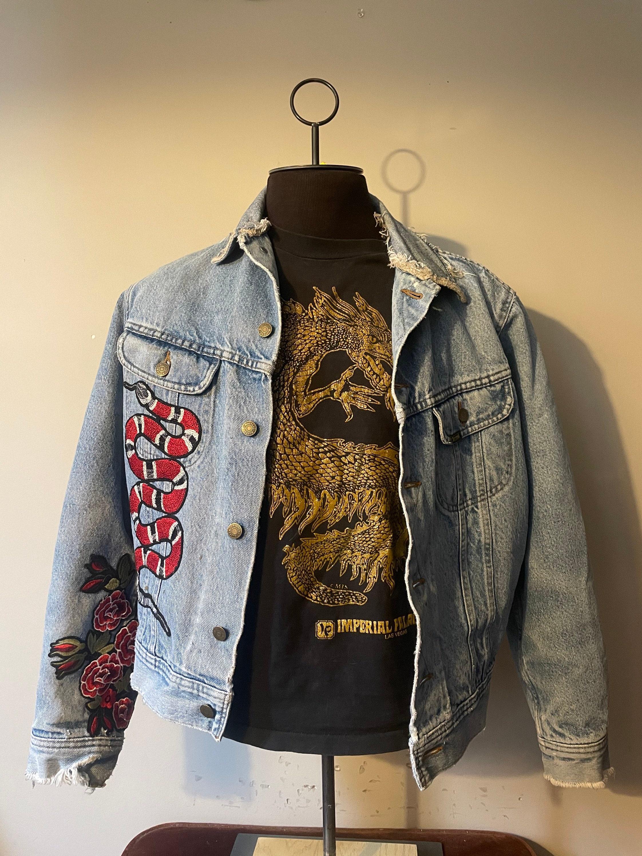 Gucci snake top jean jacket