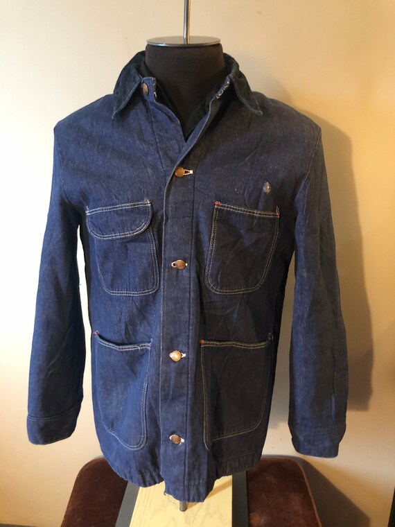Vintage Denim Chore Jacket Blanket Lined 60s/70s
