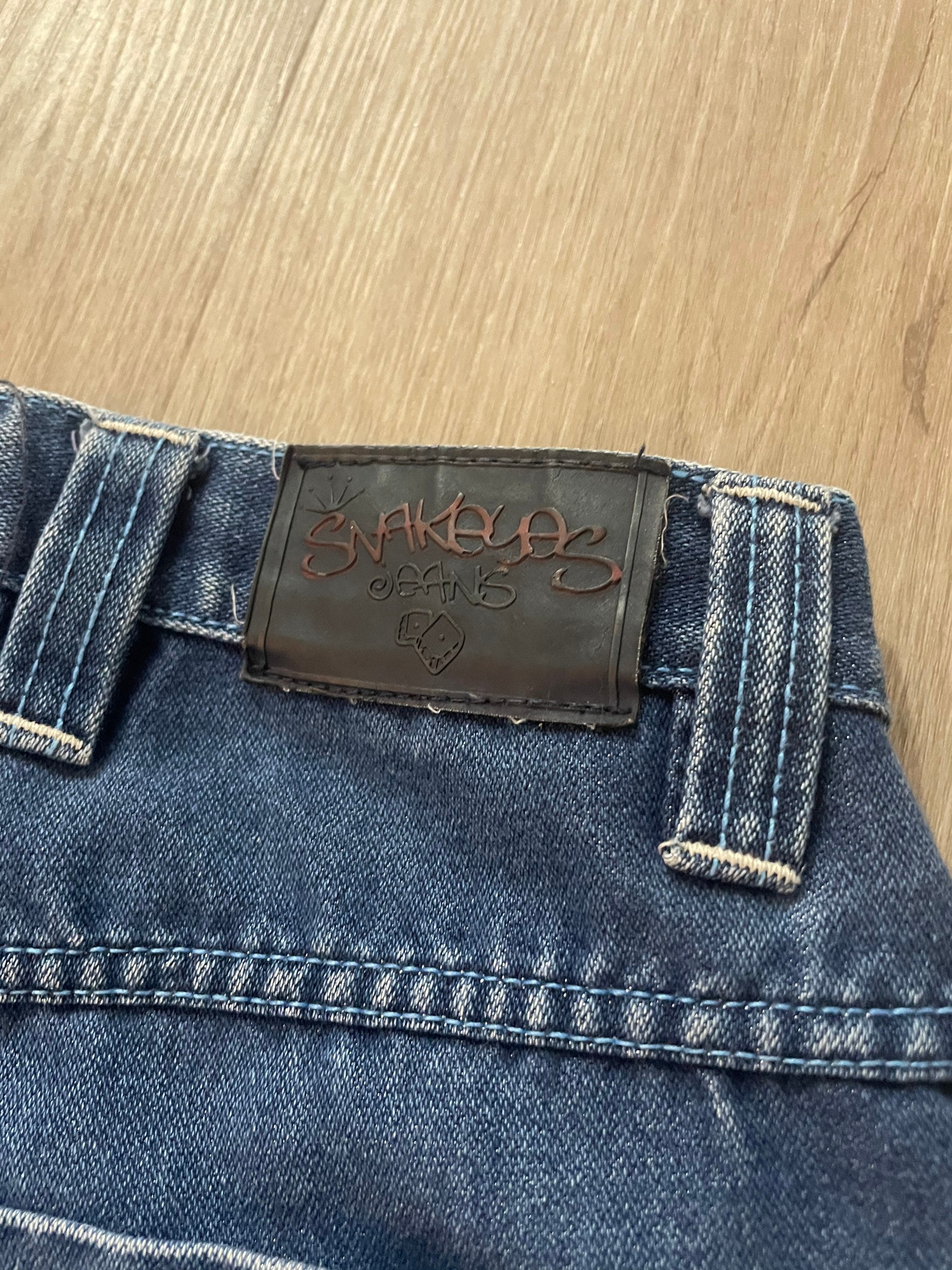 Vintage Snake Eyes Jeans Super Wide Leg Rave Pants 90s Skater