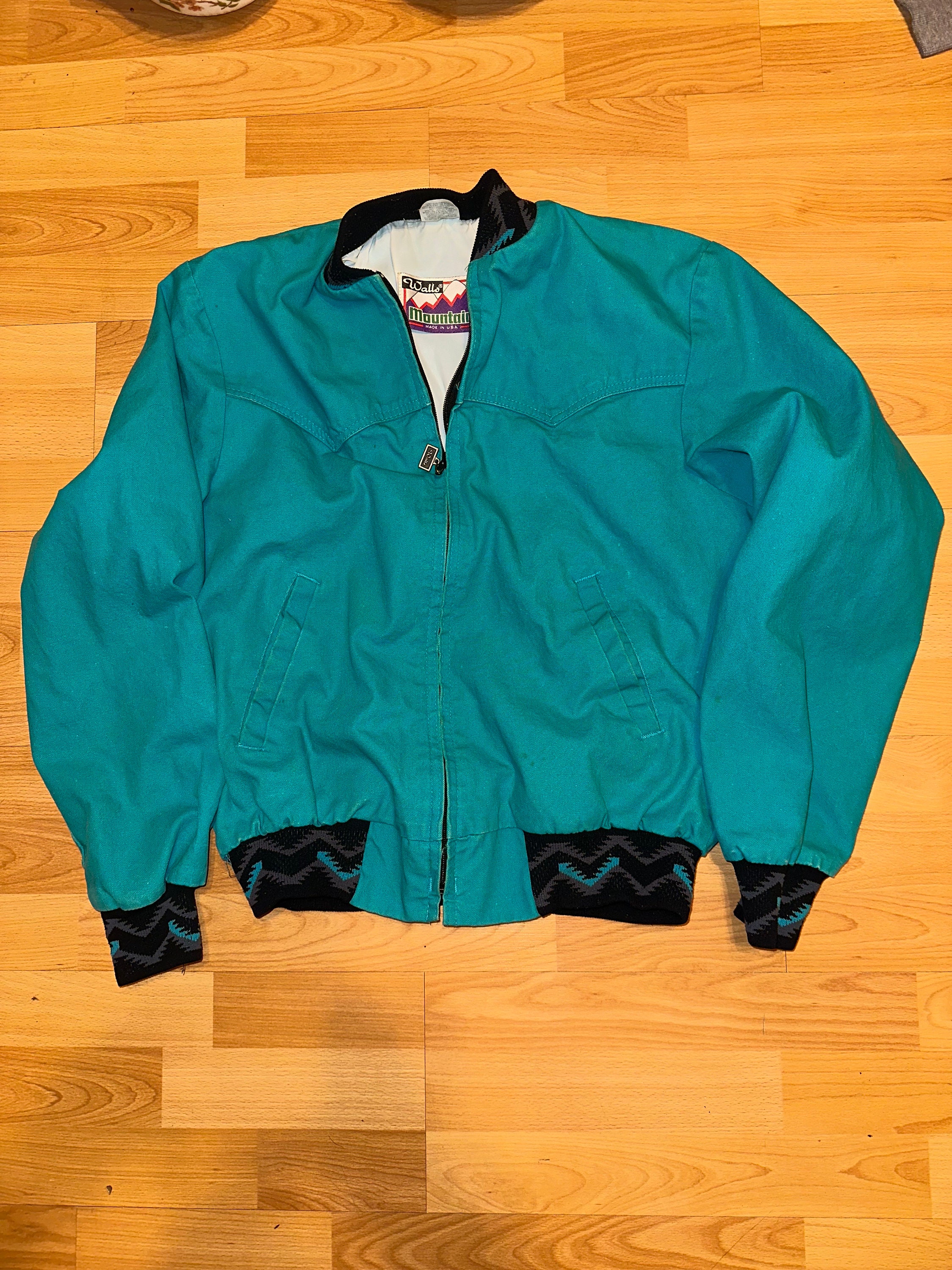 Walls Mountain Vintage Men's Tribal Blanket Lined Bomber