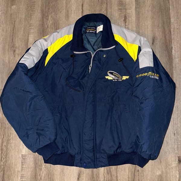 Vintage Goodyear Tires Jacket 90s Blimp Tour Car Racing Streetwear Grail NASCAR