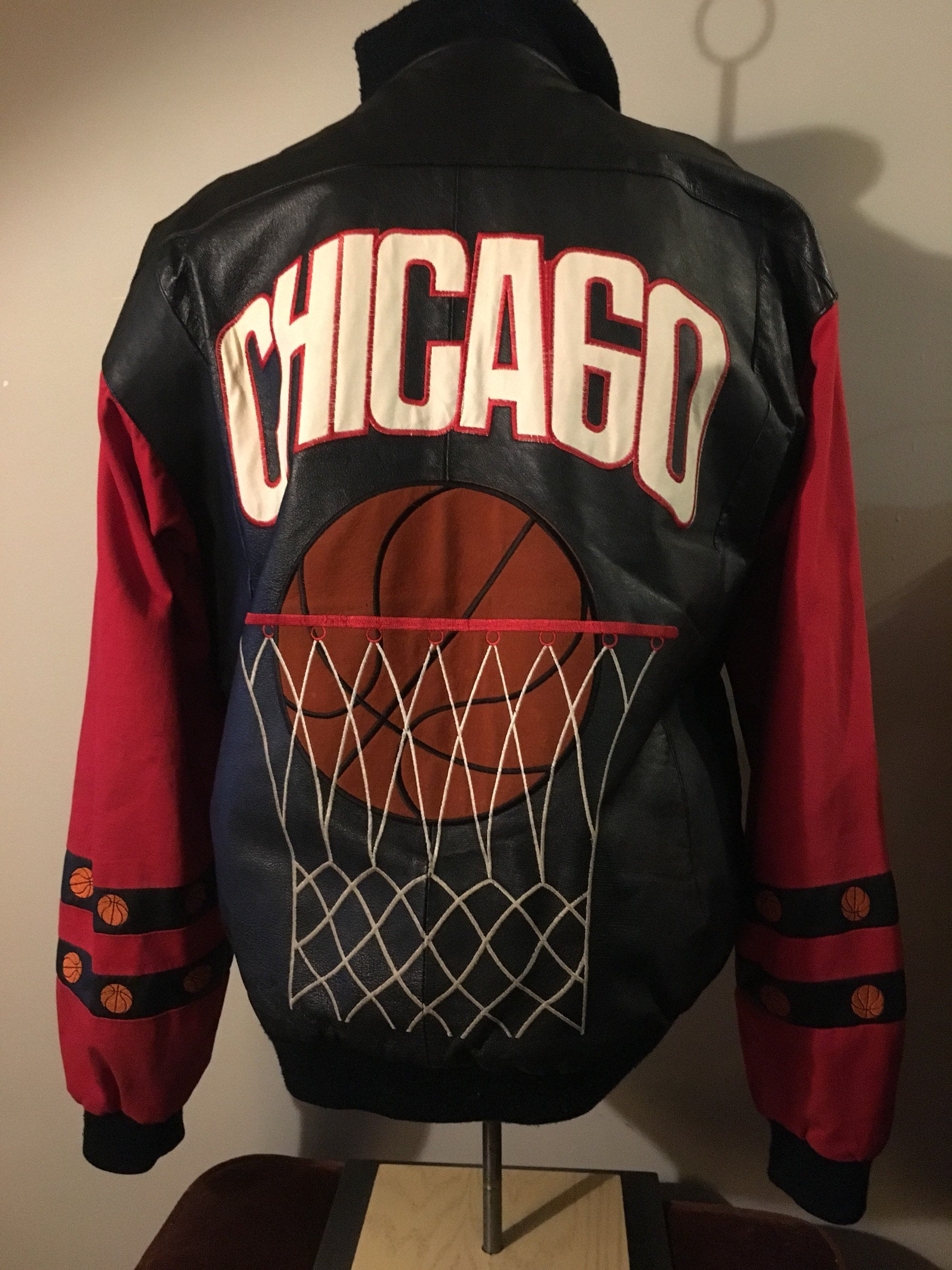 leather basketball jacket