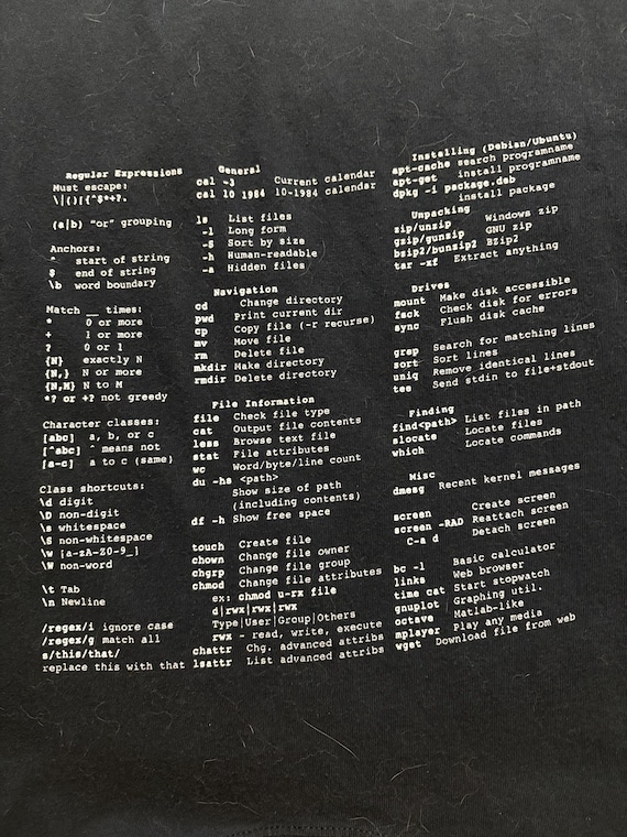 Vintage Linux Computer Quick Commands Tshirt 90’s… - image 7