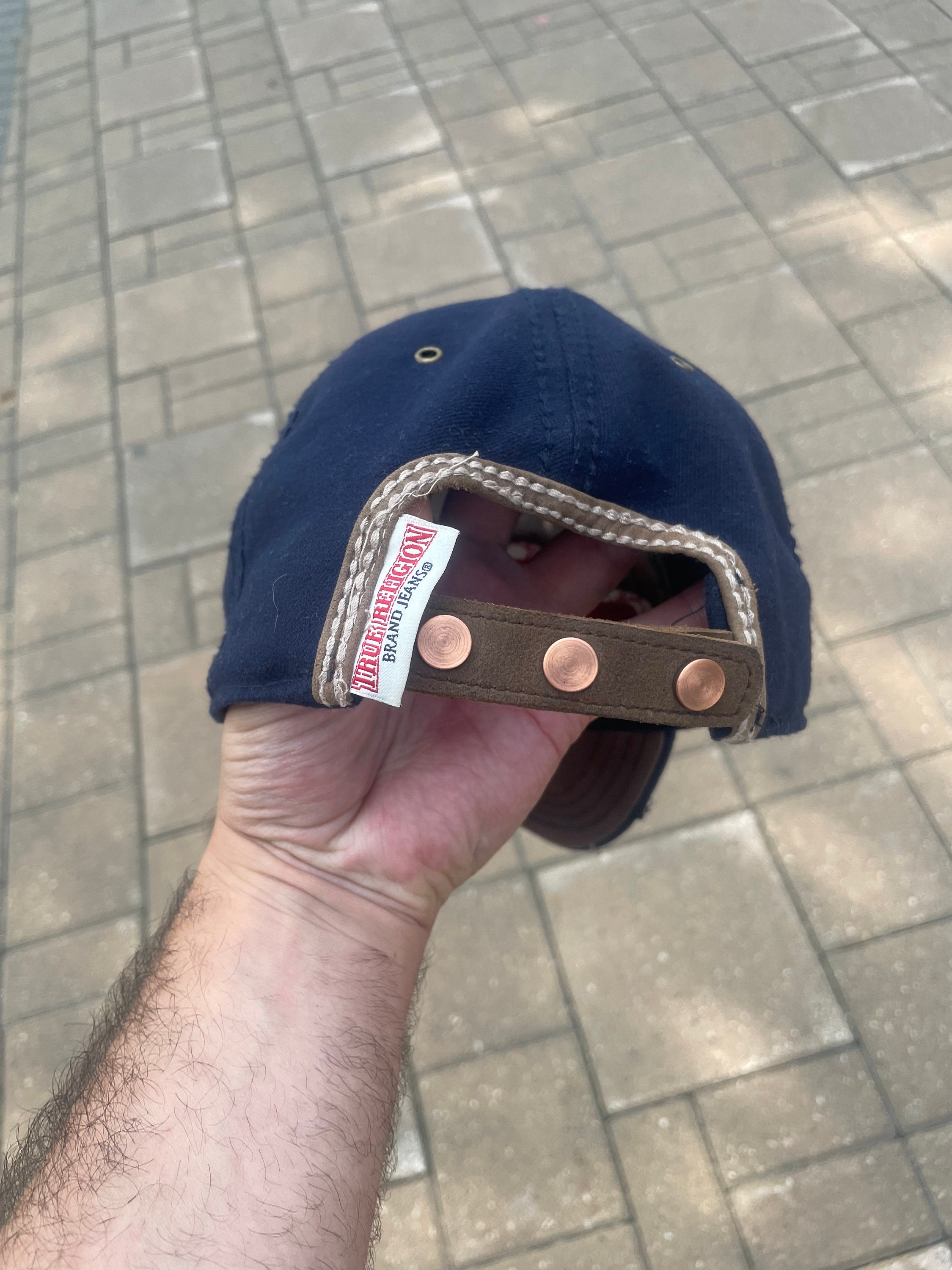 90s Y2K Rare Vintage True Religion Distressed Denim Hat Cap Streetwear × True Religion × Vintage True Religion Logo Mud  main image 4