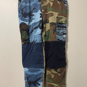 Vintage Camo Doppel Knie Cargo Hose