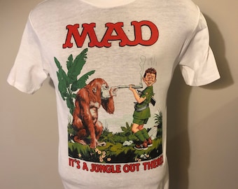 Vintage MAD Magazine Shirt It’s Like a Jungle Out There Cover