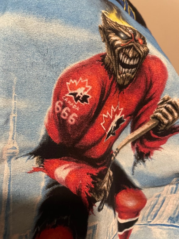 Iron Maiden Shirt Concert Tour Team Canada Jersey Eddie Band Tee