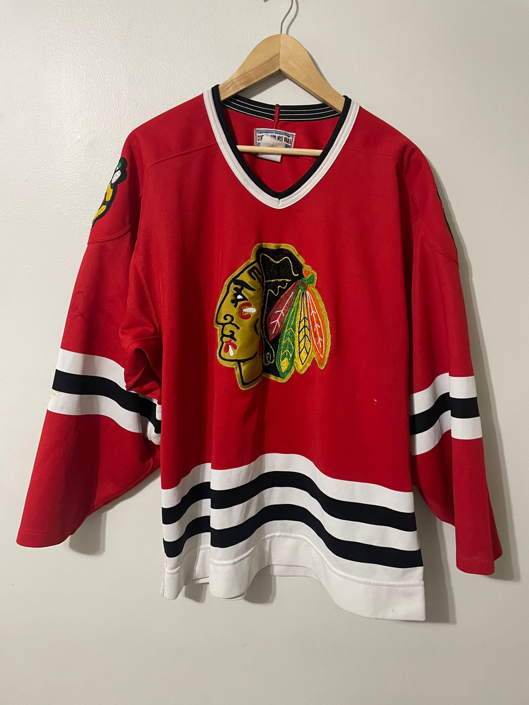 Vintage Chicago Blackhawks Ed Belfour CCM Authentic Jersey Size 52