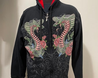 Sudadera con capucha Avirex con estampado de serpiente Swarovski