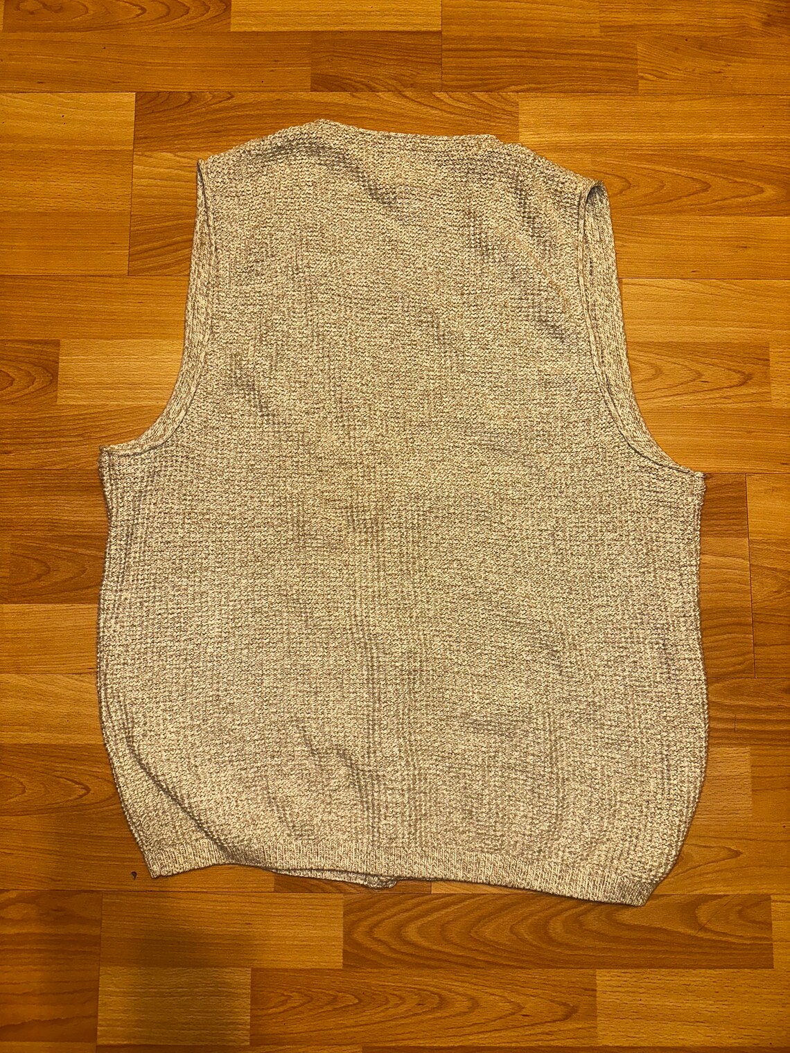 Eddie Bauer V-neck cotton knit vest, men's size XL cotton Green type dark green Vintage Second Hand
