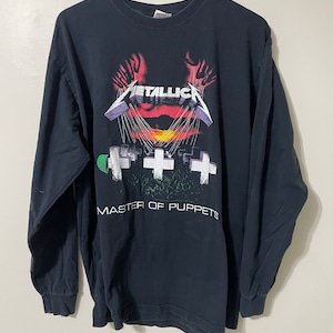 Metallica Master of Puppets Shirt Y2K Long Sleeve Band Tee Grail
