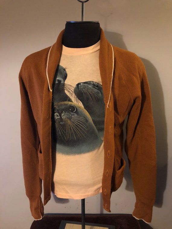 Vintage Cardigan sweater Mustard Grunge