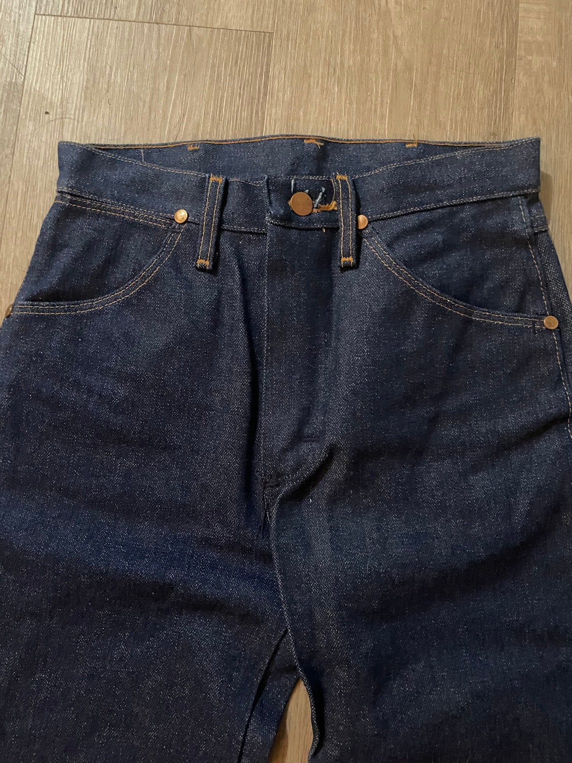 Vintage Wrangler Jeans 1950s Raw Denim Indigo No Hemline Blue - Etsy