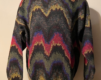 Vintage Mondo Di Marco Sweater Rainbow Drip Designer Grail Boho Chic Mohair