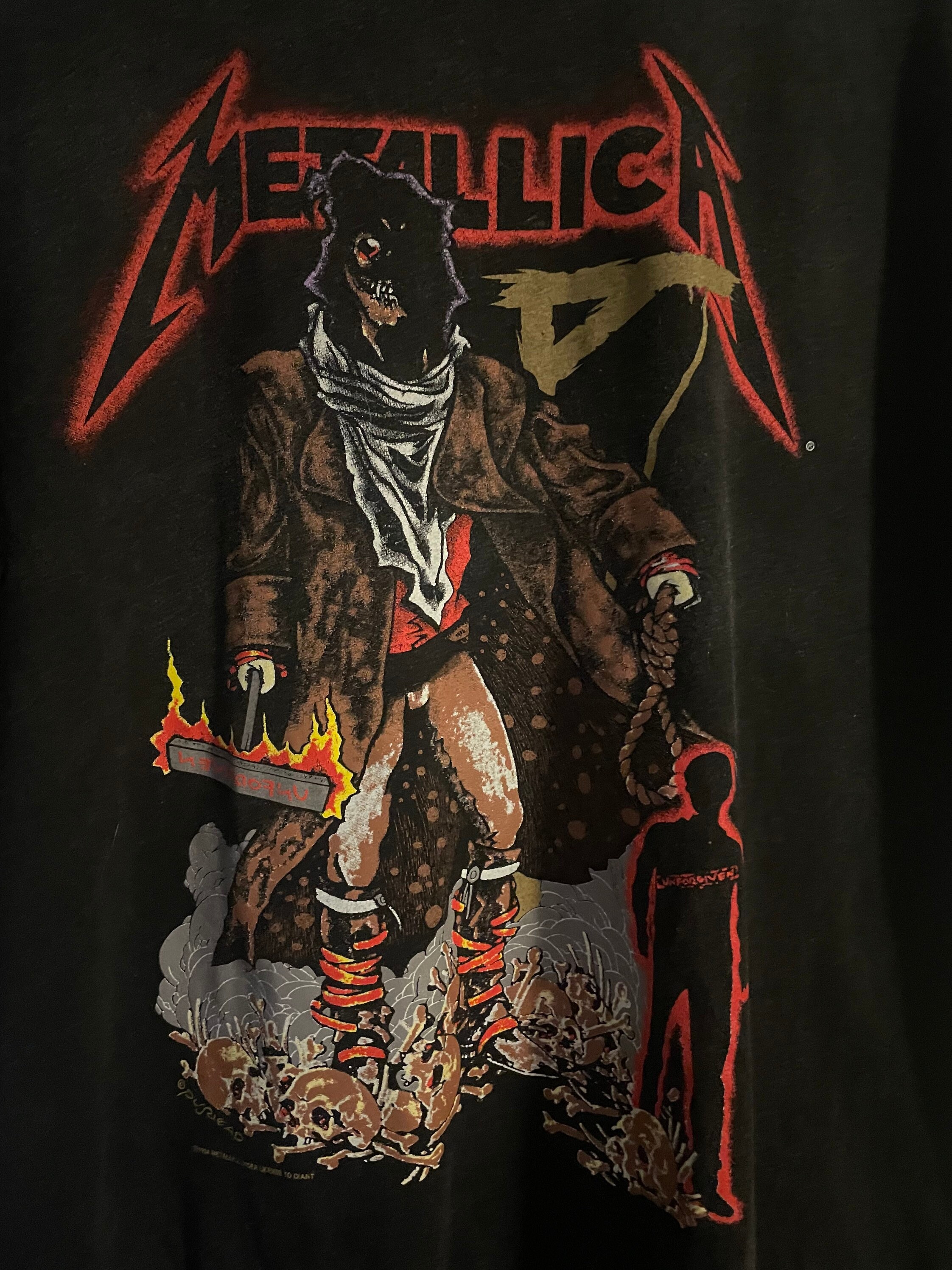 LLICA 1994 pushead ヴィンテージTシャツ鬼フェード METALLICA 1994 pushead ヴィンテージTシャツ鬼フェード