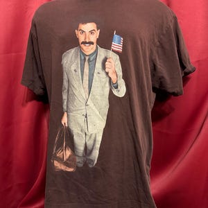 Camiseta vintage do filme Borat, promoção do filme Y2K, camisetas engraçadas, moda urbana rara