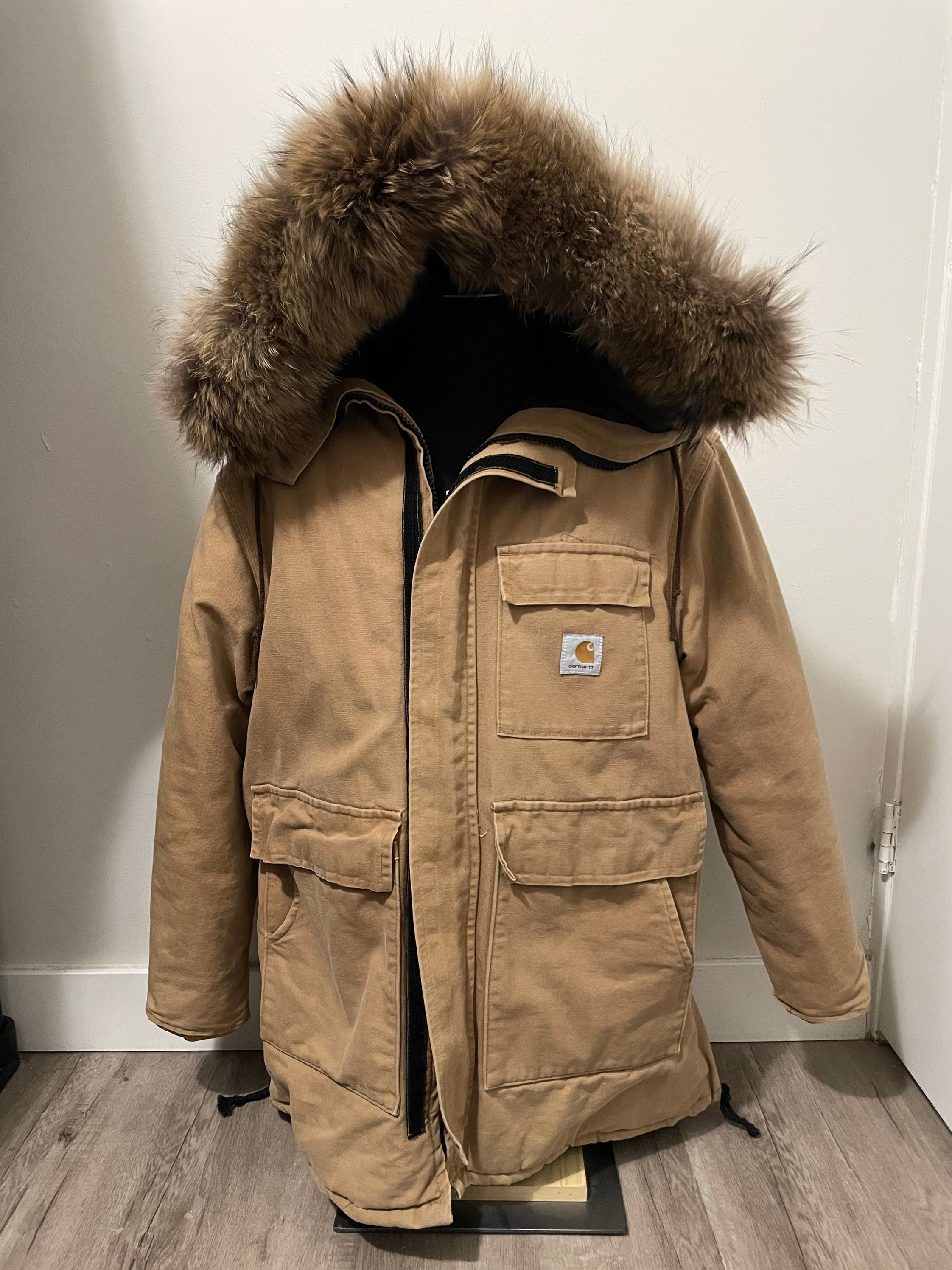 Vintage Carhartt Jacket Siberian Fur Trim Hood Winter Workwear - Etsy Canada