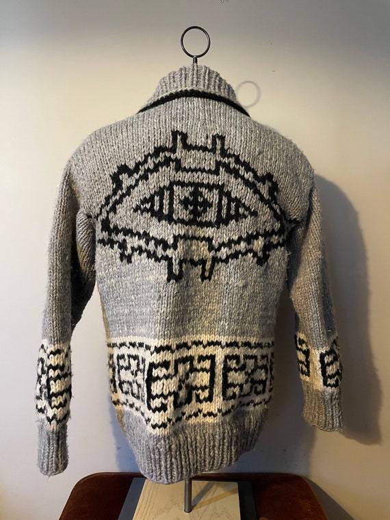 Vintage Cowichan Sweater Jacket Illuminati All See