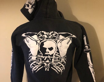 Vintage Skull Skates Hoodie All Over Print Skeleton