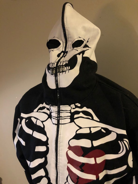 Vintage Mecca Jeans Skeleton Hoodie Full Face Zip