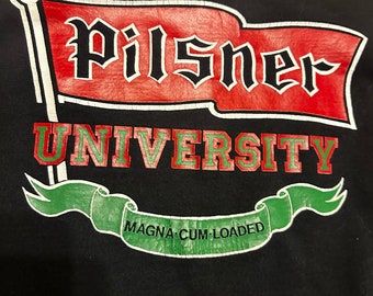 Vintage Pilsner University Crewneck Sweatshrit 90’s Preppy Chic Beer Promo Streetwear