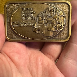 Vintage John Deere Brass Belt Buckle Limited Edition 3 Million Engines Commemorative 480/500 Collectors Item Agriculture Farm Fresh
