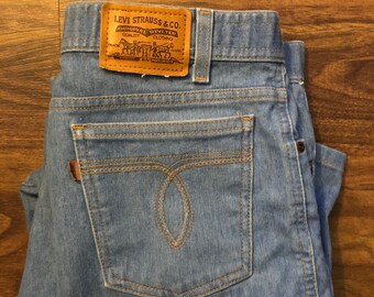 Kleding Gender-neutrale kleding volwassenen Jeans Vintage Levis Jeans Bruin Tab 80s Zeldzaam 