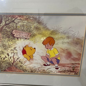 Vintage Winnie The Pooh Disney Lithograph Numbered 458/500 90s