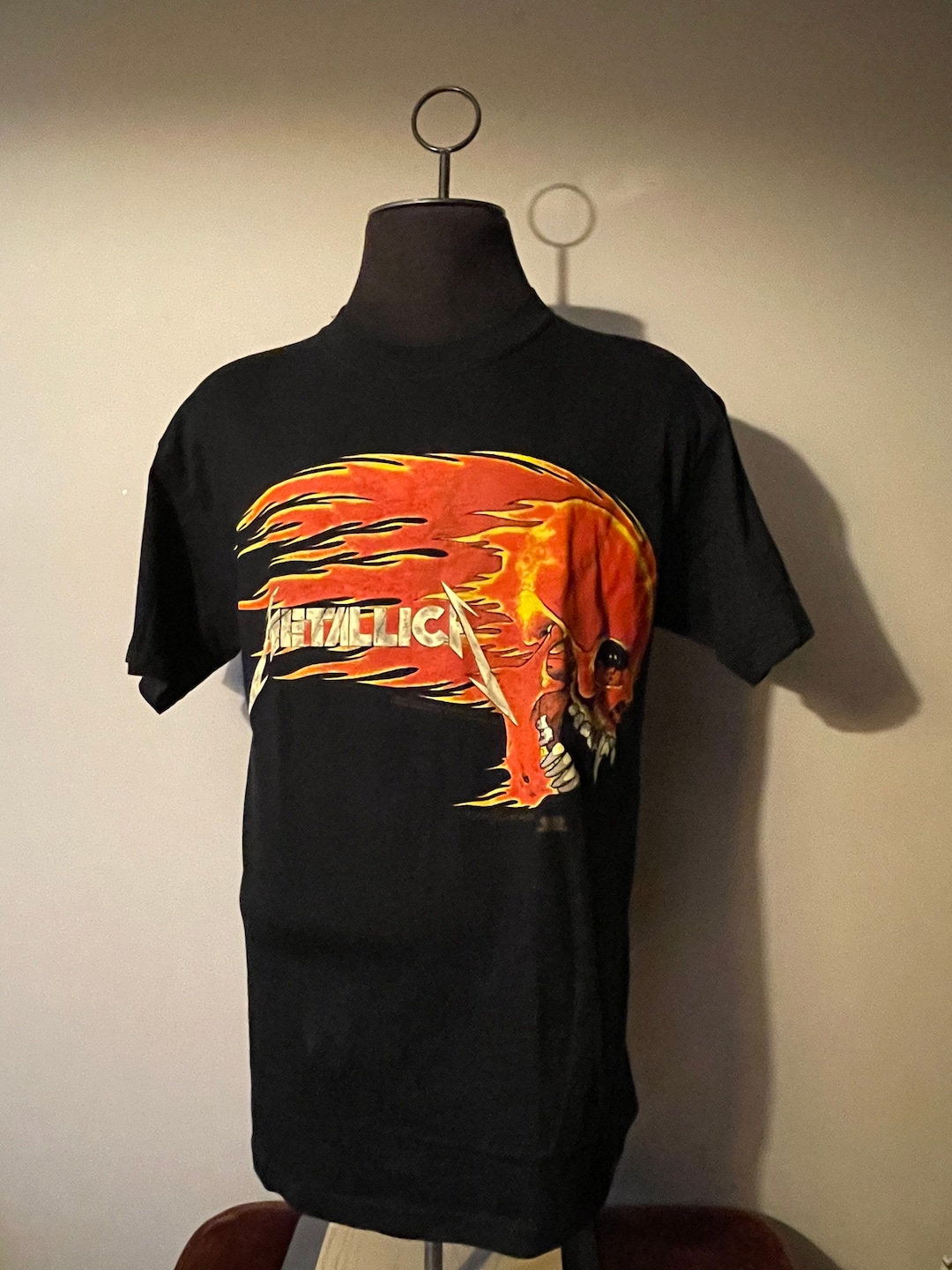 Vintage Metallica Shirt Pushead 90's Band Tee Grail Burning Sun - Etsy