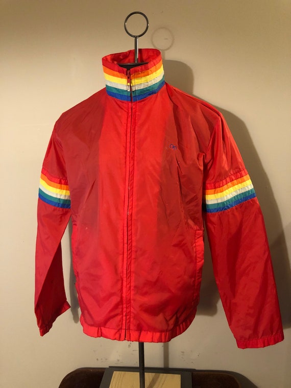 Vintage Ocean Pacific Windbreaker Jacket Rainbow S
