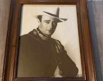 Vintage John Wayne Photo Czarno-biały portret 1977 P Hollaway