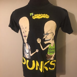 Vintage Beavis and Butthead Shirt Punks Parody