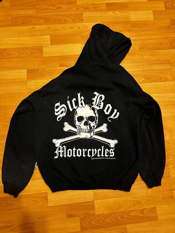 Vintage Sick Boy Motorcycle Hoodie Y2K Streetwear Grail Lil Vintage Sick Boy Motorcycle Hoodie Y2K Streetwear Grail Lil
