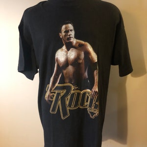 Vintage The Rock shirt WWE WWF 90s  Wrestling Grail