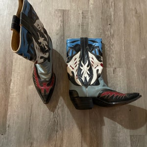 Vintage Cowboy Boots Unique Phoenix 5 Colour Custom Design 80s Country Western Wear Americana/Canadiana Grail