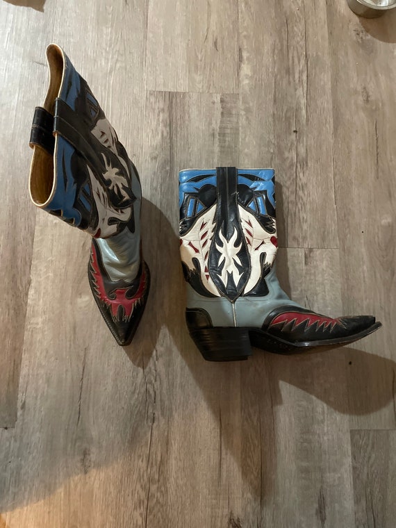 Vintage Cowboy Boots Unique Phoenix 5 Colour Custom Design 80s Country Western Wear Americana/Canadiana Grail