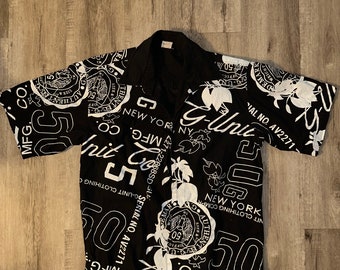 Vintage G Unit Button up Shirt Hawaiian Style All Over Print