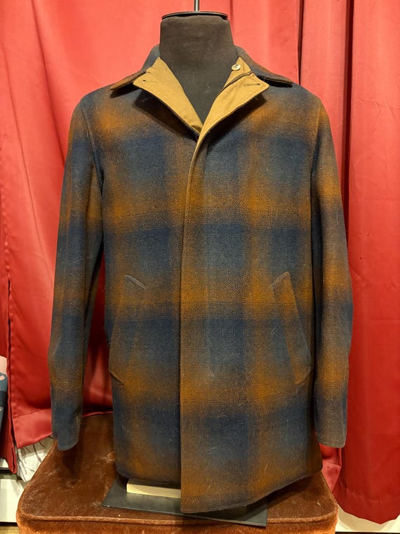 Vintage Pendleton Coat Reversible Wool Plaid 70's Minimalist Vintage Pendleton Coat Reversible Wool Plaid 70's Minimalist