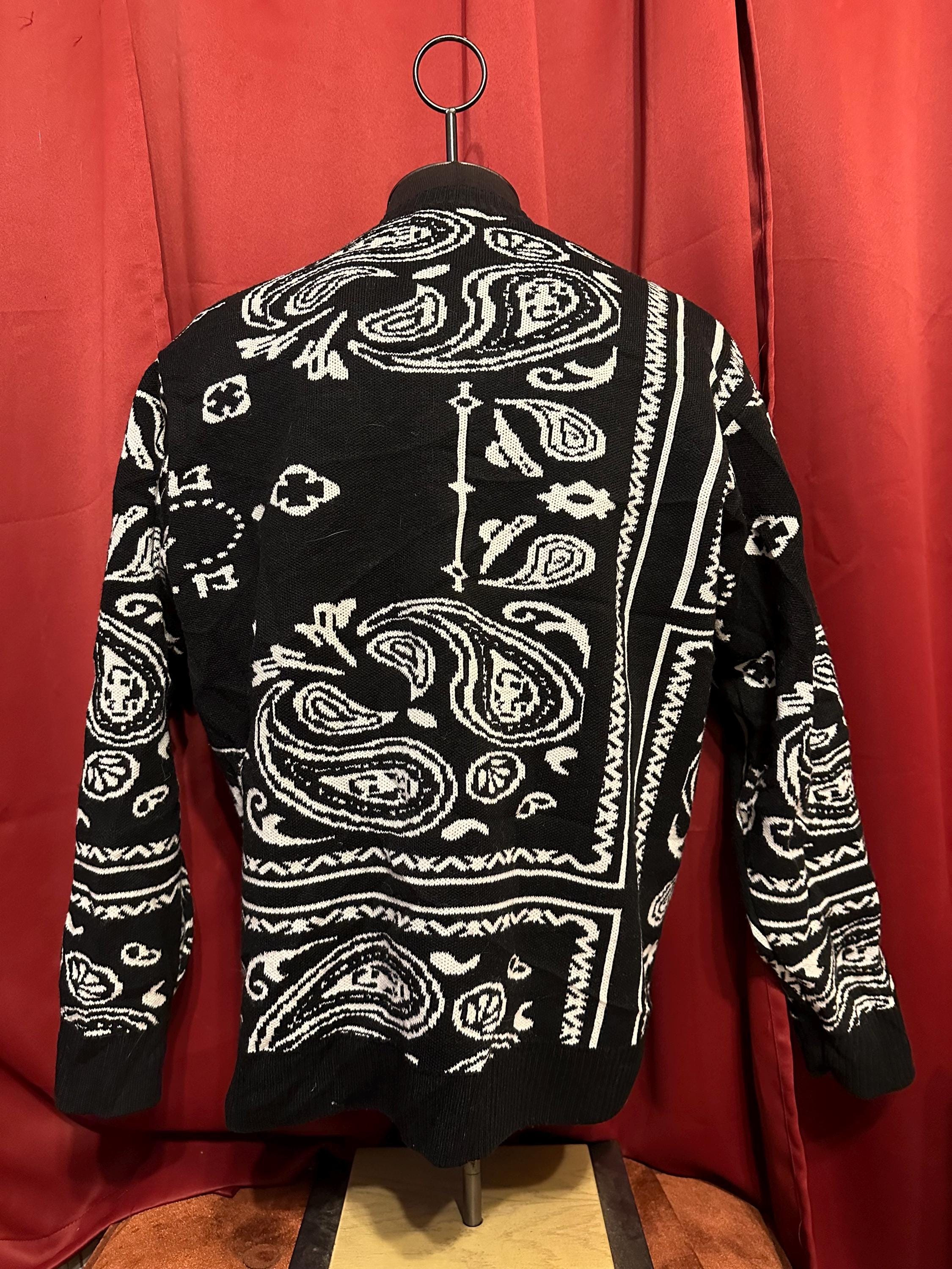 Vampire Weekend Cardigan Sweater Paisley Bandana Style Print