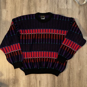 Vintage Coogi Sweatshirt 90s Wool 3D Textile Knit Hip Hop Style Streetwear Grail