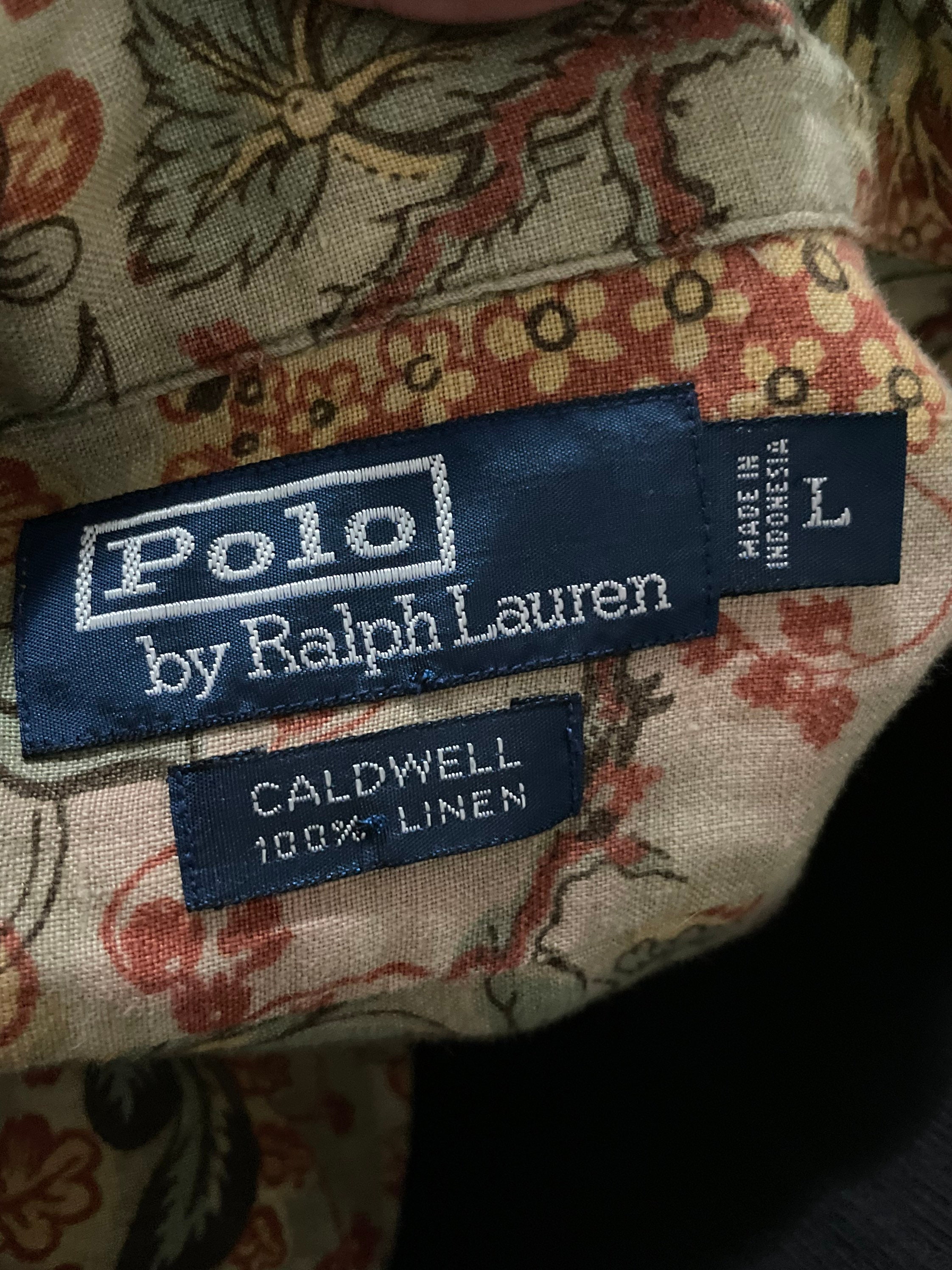 Vintage Ralph Lauren Polo Shirt Caldwell Linen 90s Loop Collar