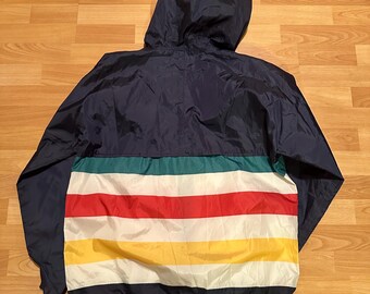 Vintage K Way Windbreaker Jacket 80's Hudson Bay Stripe