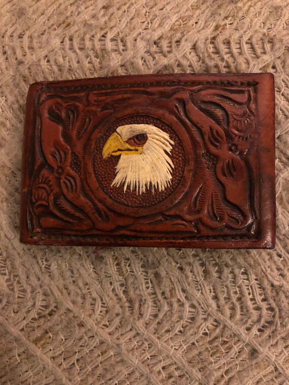 Vintage American Eagle Rockmount Leather Belt Buck