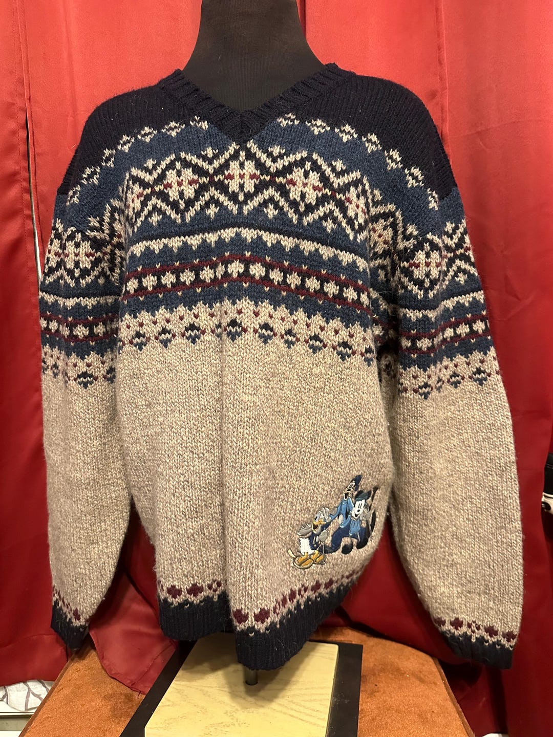 Vintage Mickey Mouse Sweater 90s Disney Ski Lodge Cozy Chic - Etsy