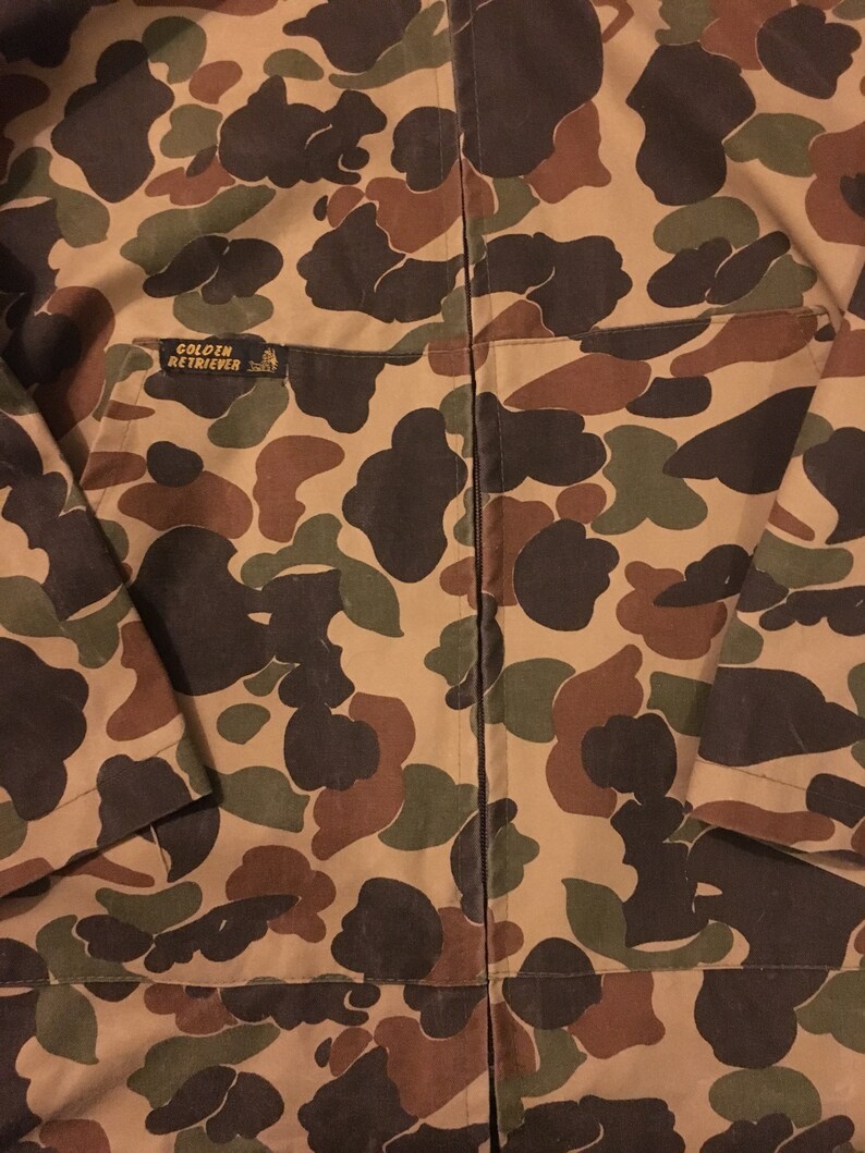 Vintage Duck Camo Hooded Zip up by Golden Retriever Etsy