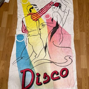 Vintage Disco Dancing Beach Towel 80’s Fringe Cambridge Mills Towel